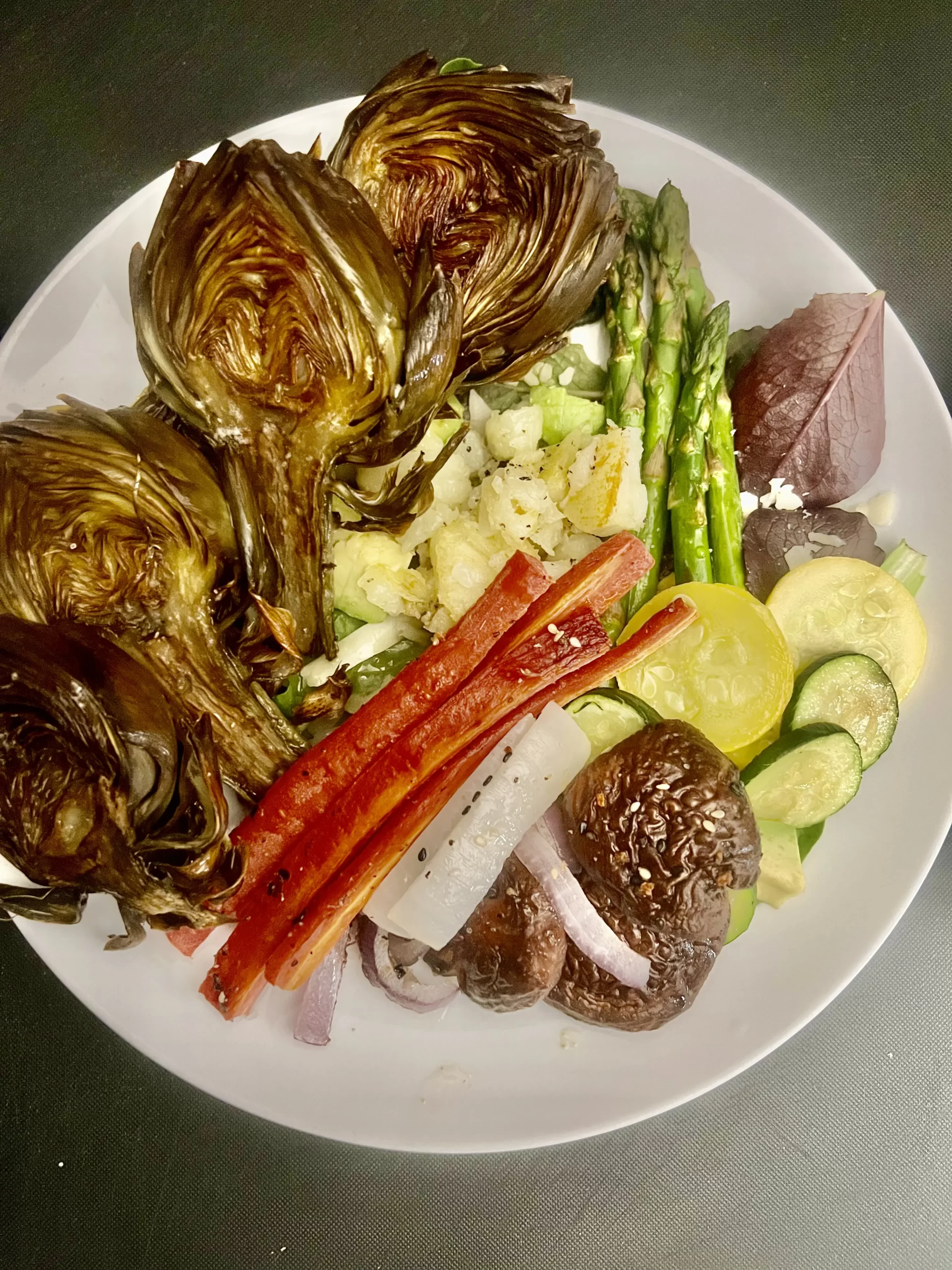 Roasted Artichoke, Potato, Mushrooms and Red Pepper